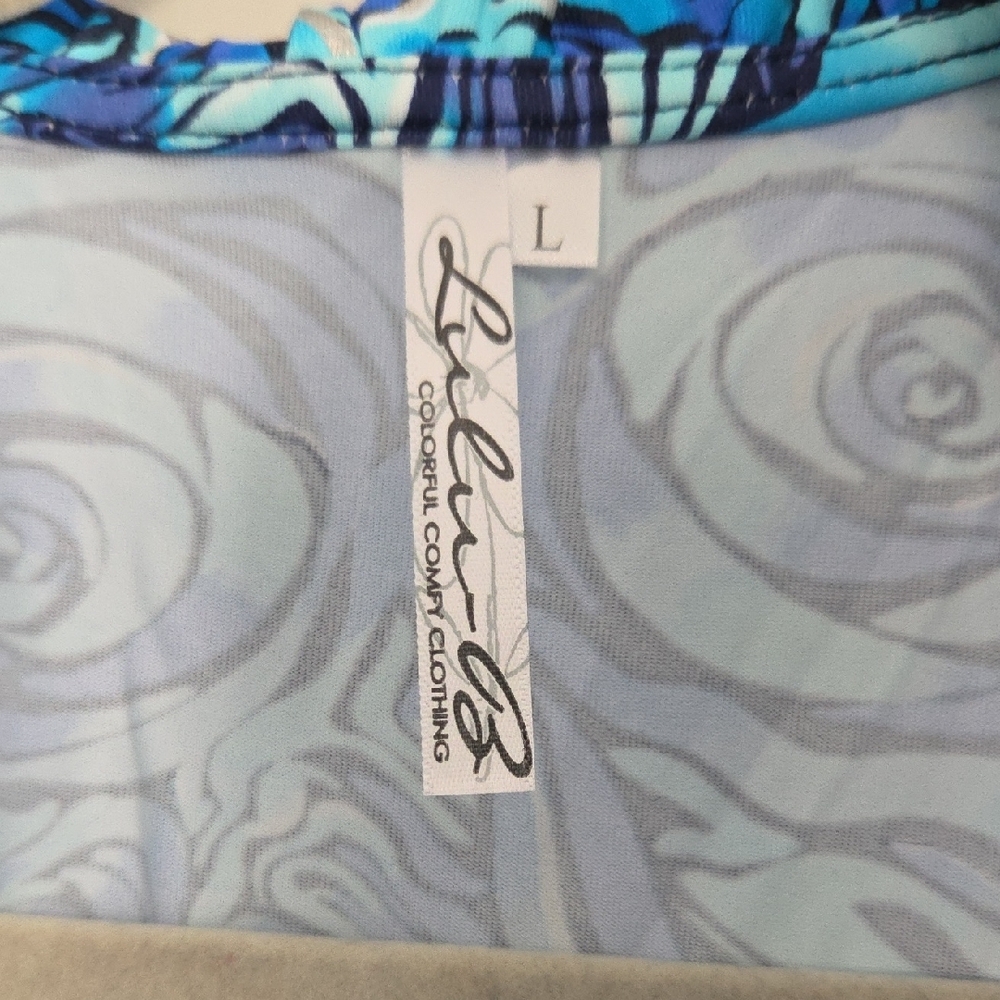 Lulu-B Blue Swirl Sleeveless Top - Picture 3 of 4